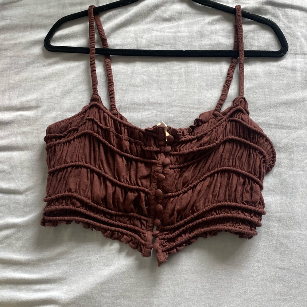 Brown Ruched Women's Top